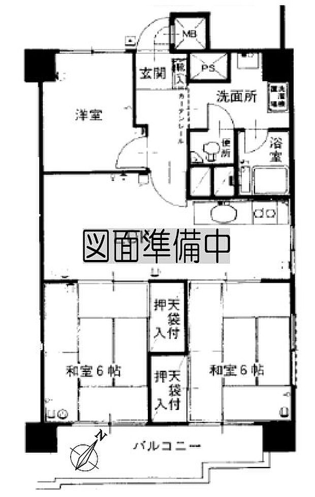 プラザ新狭山(3LDK) 6階の間取り図