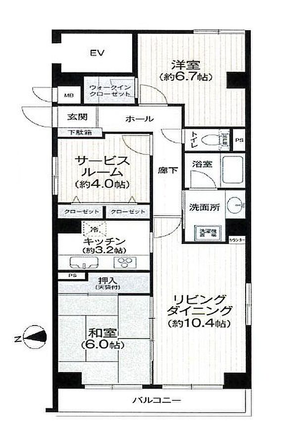 コスモ川越ワンダーランドA棟(2SLDK) 4階の内観