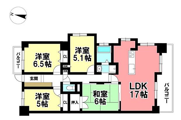 NDSマンション小碓(4LDK) 7階の間取り図