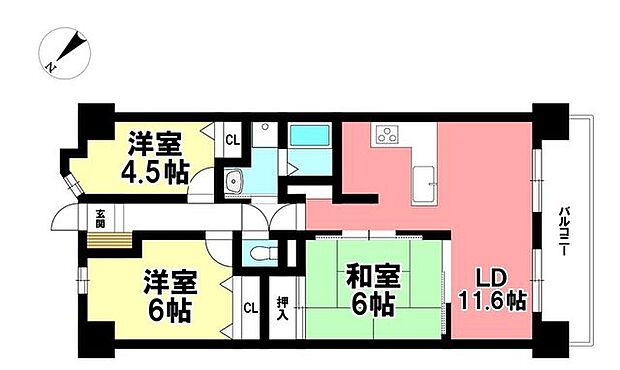 宝マンション築地ウエスト弐番館(3LDK) 3階の内観