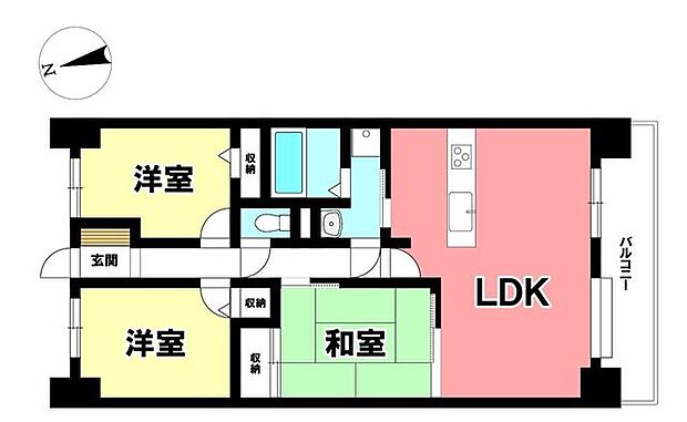 アメニティ大治2番館(3LDK) 9階の間取り図
