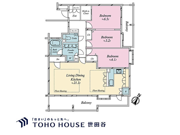 荻窪二丁目シティハウス(3LDK) 3階の間取り図