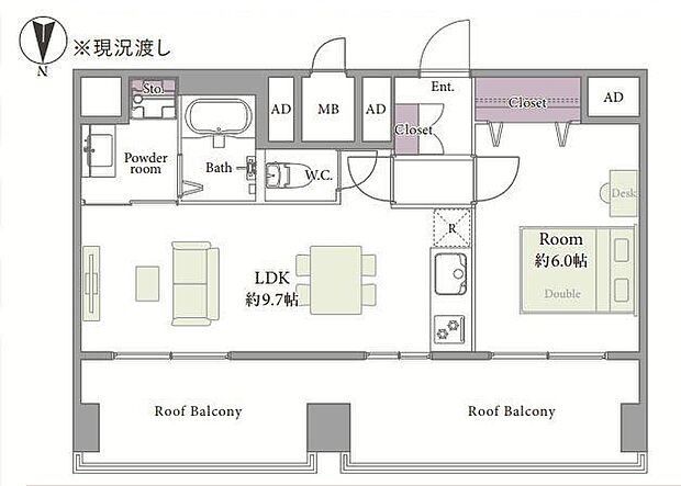 成城エコーハイツ(1LDK) 5階の内観