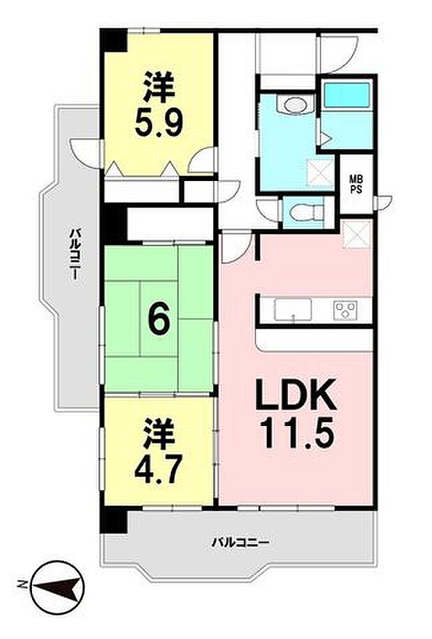 ネオハイツ開成　3階の間取り