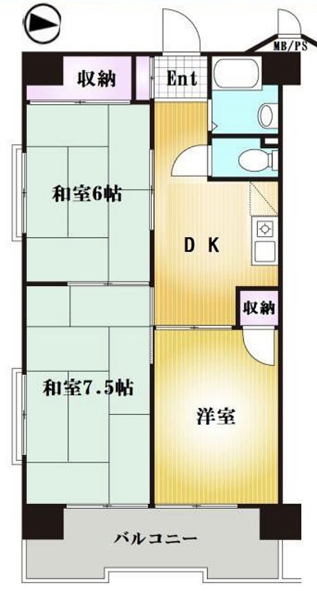 第2お花茶屋ダイヤモンドマンション(3DK) 2階の内観