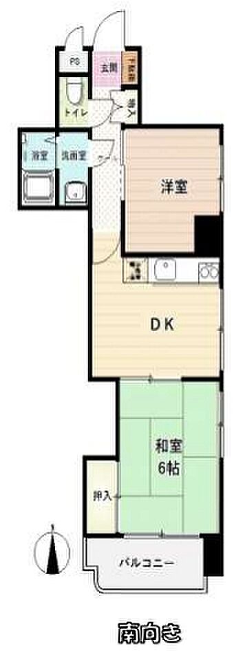 大島ロイヤルマンション(2DK) 6階の内観