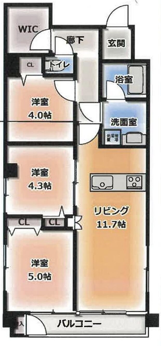 オリエンタル大塚コーポラス(3LDK) 4階/401号室の間取り図