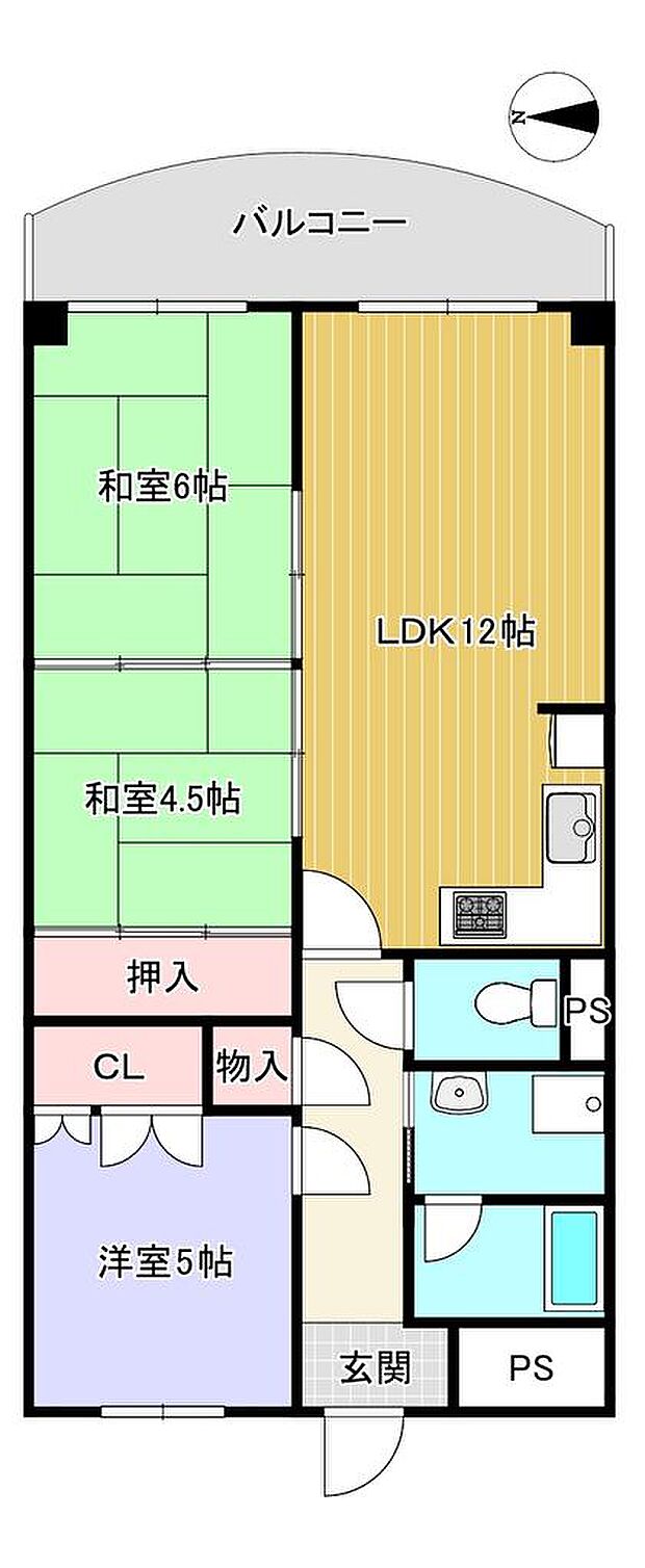 壬生川団地(3LDK) 2階の内観