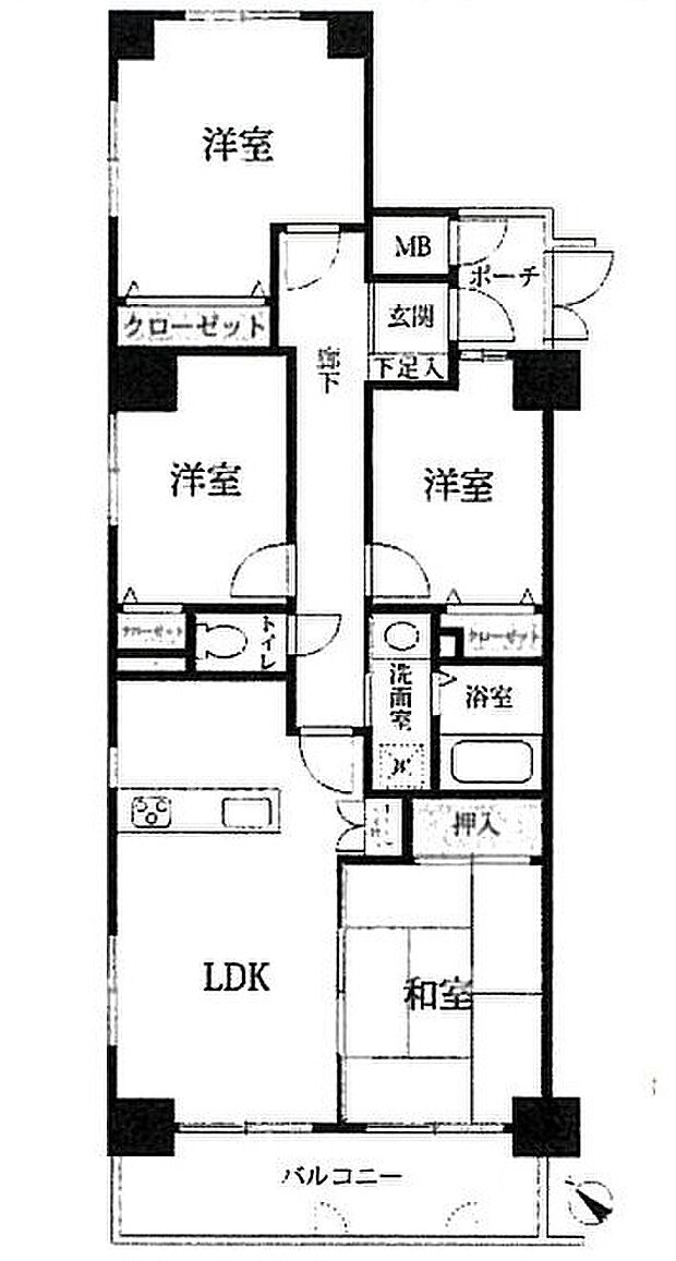 コンツェルトパーク古江(4LDK) 10階の間取り図