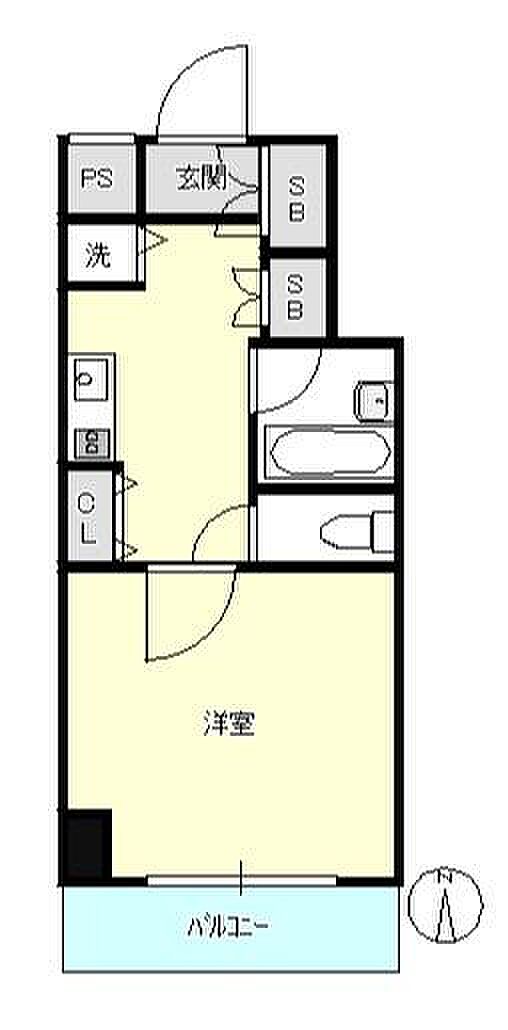 スカイコートヌーベル神田(1K) 4階の間取り図