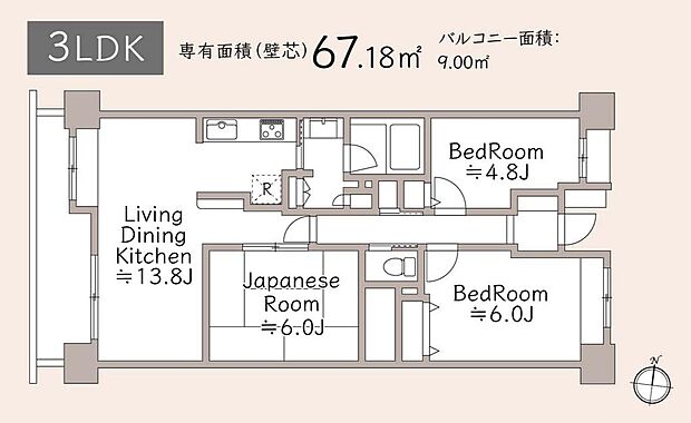 エフローレ新三郷216(3LDK) 5階/507の間取り図