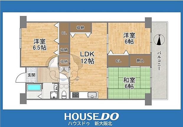 新大阪ファイナンスAB棟(3LDK) 11階の間取り図