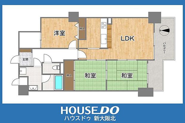 ライオンズマンション豊中上野東(3LDK) 6階の間取り図