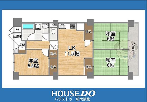 千里スカイハイツの間取り