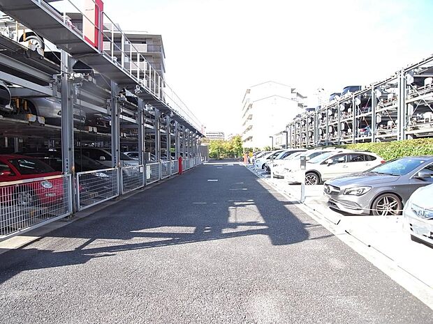 敷地内駐車場は平置き部分と機械式駐車場がありますが、空きがあるのは機械式駐車場のみ