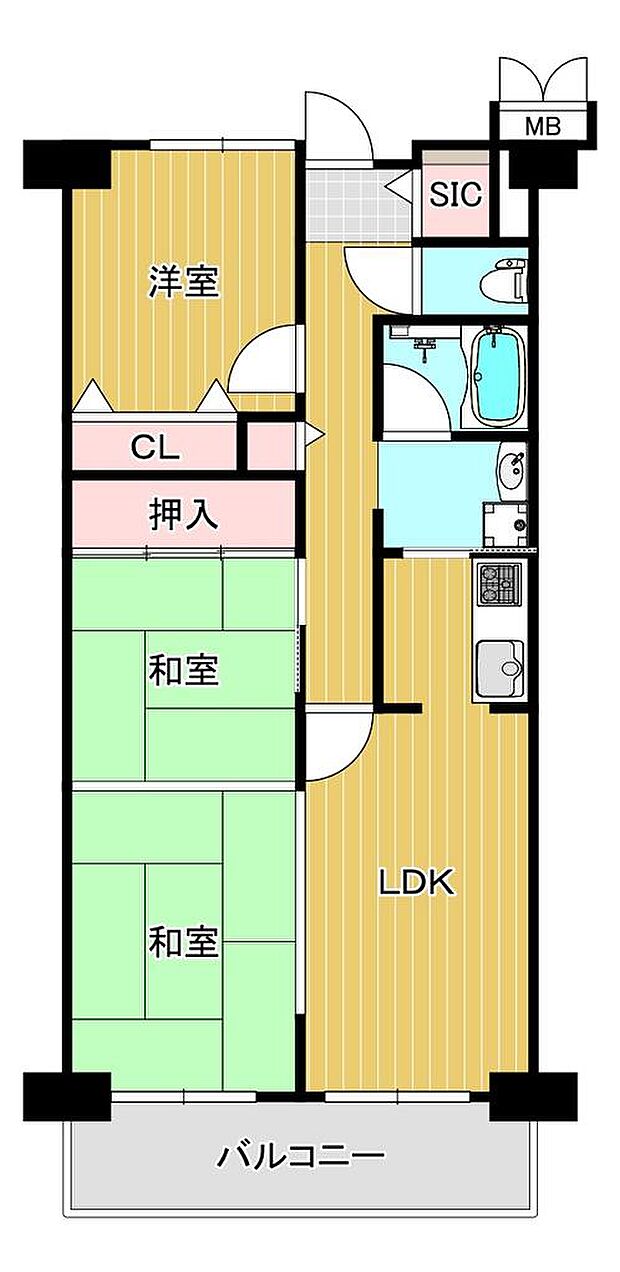 ルネ住之江(3LDK) 14階の間取り図