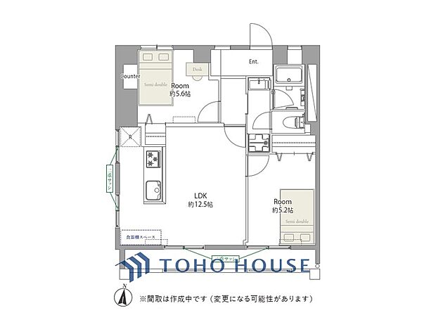 三軒茶屋スカイハイツ(2LDK) 3階の間取り図