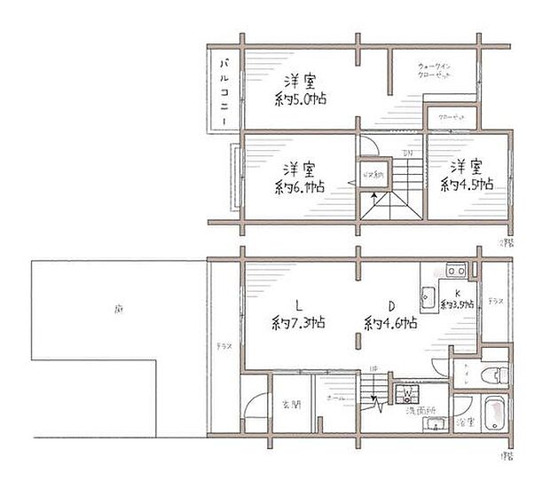 【間取図】2階にも居室のあるメゾネットタイプは戸建とマンションの良いとこ取り！
