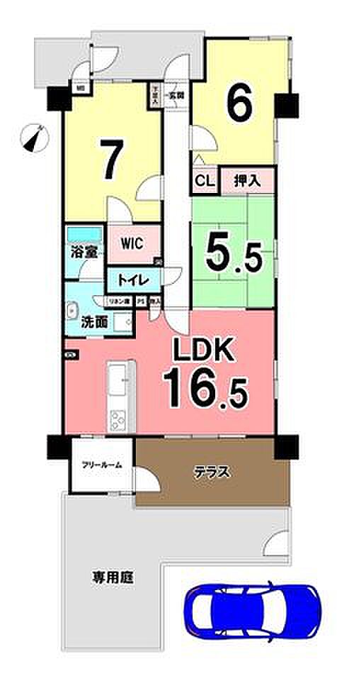 プライムスクエアー清水西高町(3LDK) 1階の間取り図