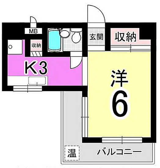 グリーンパーク三共(1K) 8階の内観