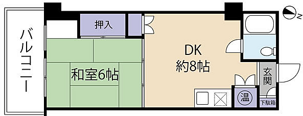 マンション南熱海(1DK) 10階の間取り図