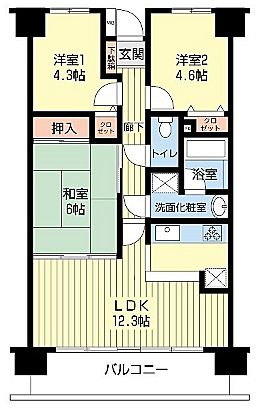 ダイアパレス成東(3LDK) 7階の内観