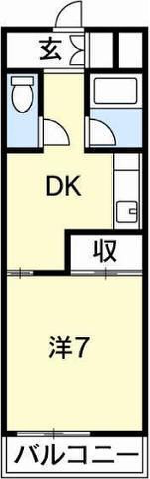 ダイアパレス徳島県庁前通り(1DK) 1階の間取り図