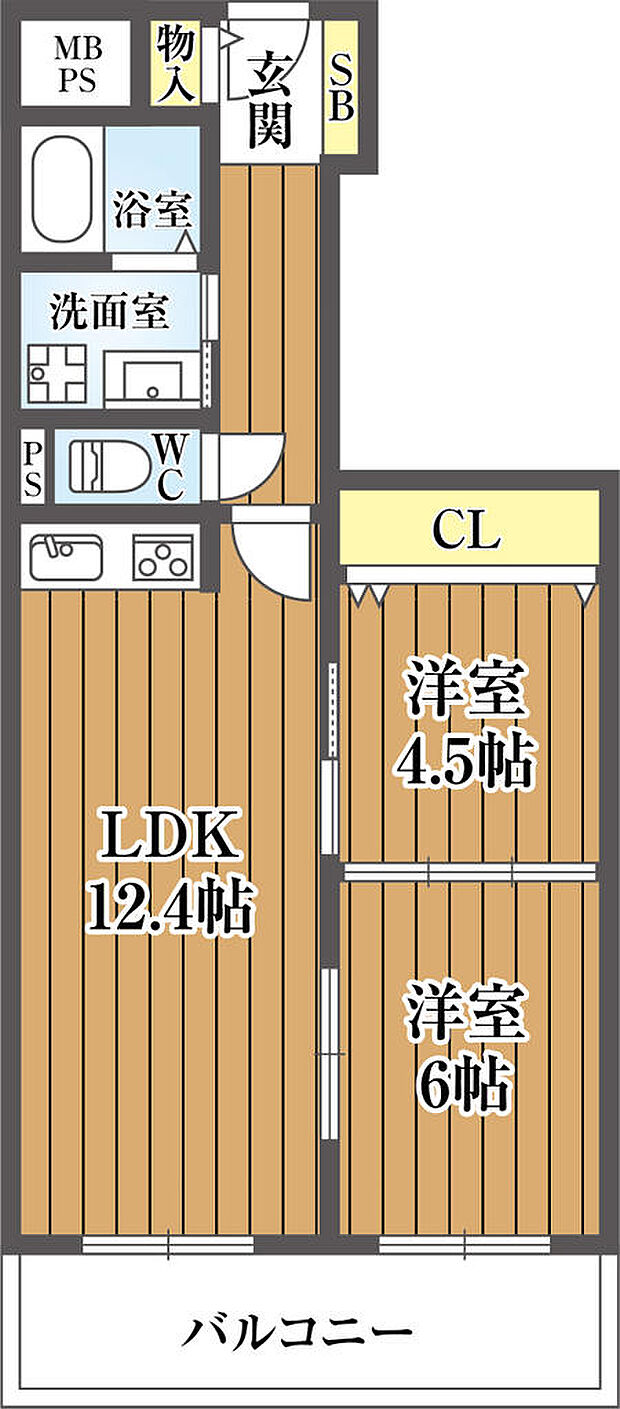 ファミール阿波座(2LDK) 8階の内観