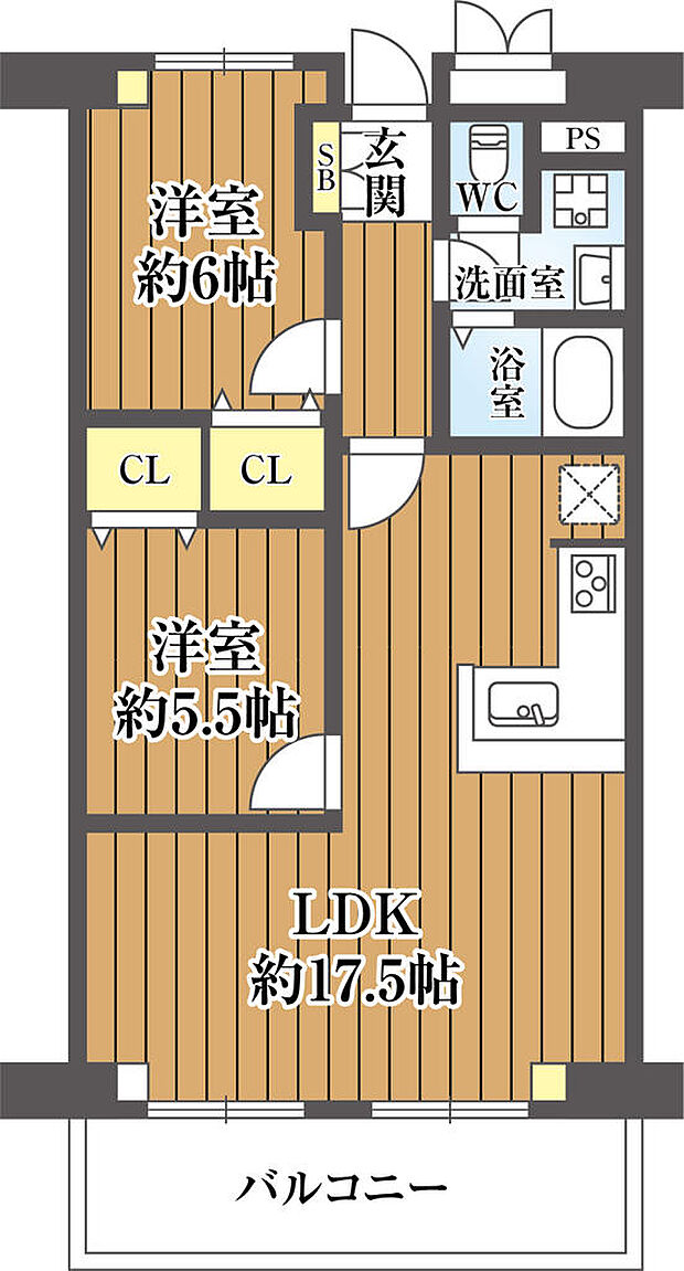上本町ガーデンハイツ(2LDK) 12階の内観