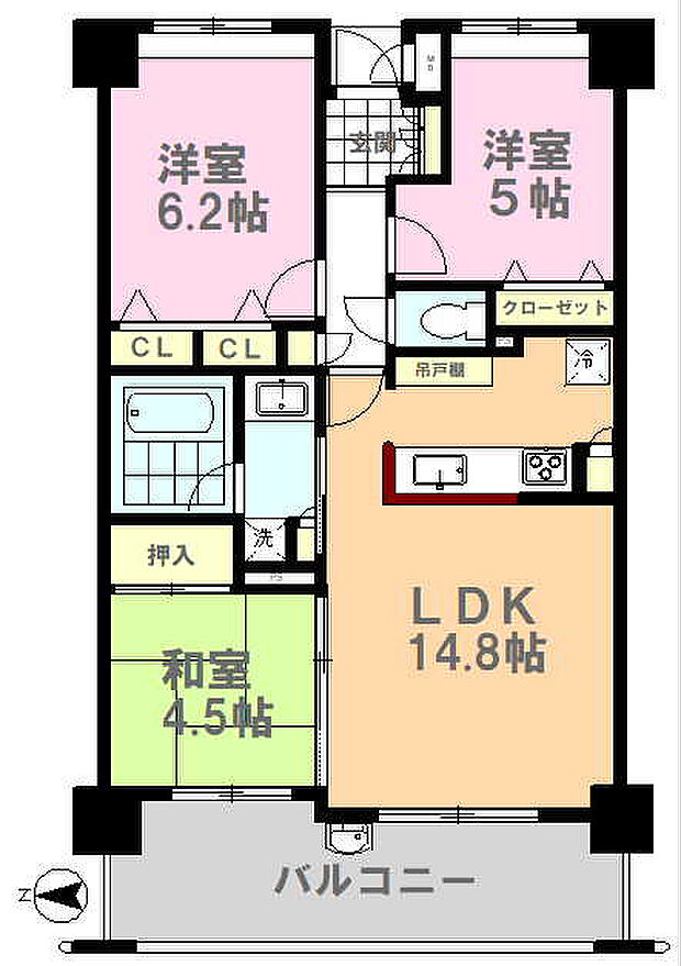 アークプラザ新白岡(3LDK) 4階/403の間取り図