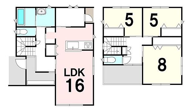 【3LDK】土地面積161.42m2、建物面積102.12m2・LDKは広々16畳！・トイレ2か所・全居室収納あり・バルコニーつき