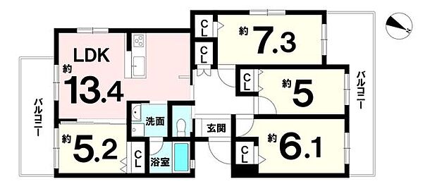スターターマンション豊見城(4LDK) 3階の間取り図