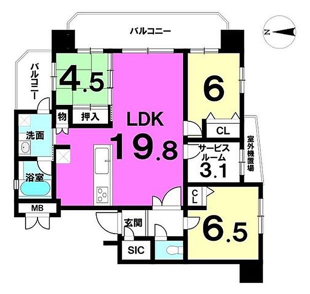 エスペランサ豊見城上田(4LDK) 6階の間取り図