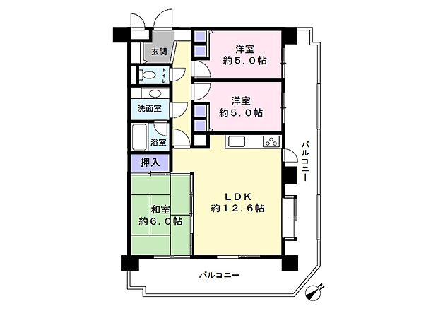 ライオンズマンション青山(3LDK) 4階の間取り図