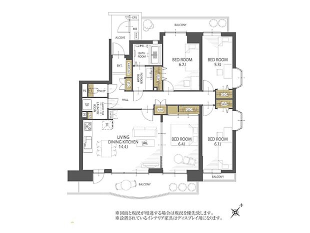 グリーンタウン東新潟壱号館(4LDK) 2階の間取り図