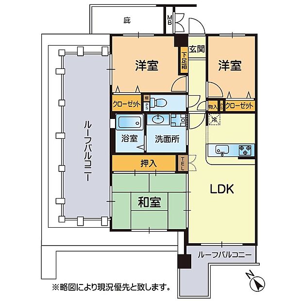 コアマンション島崎3(3LDK) 6階/601の内観