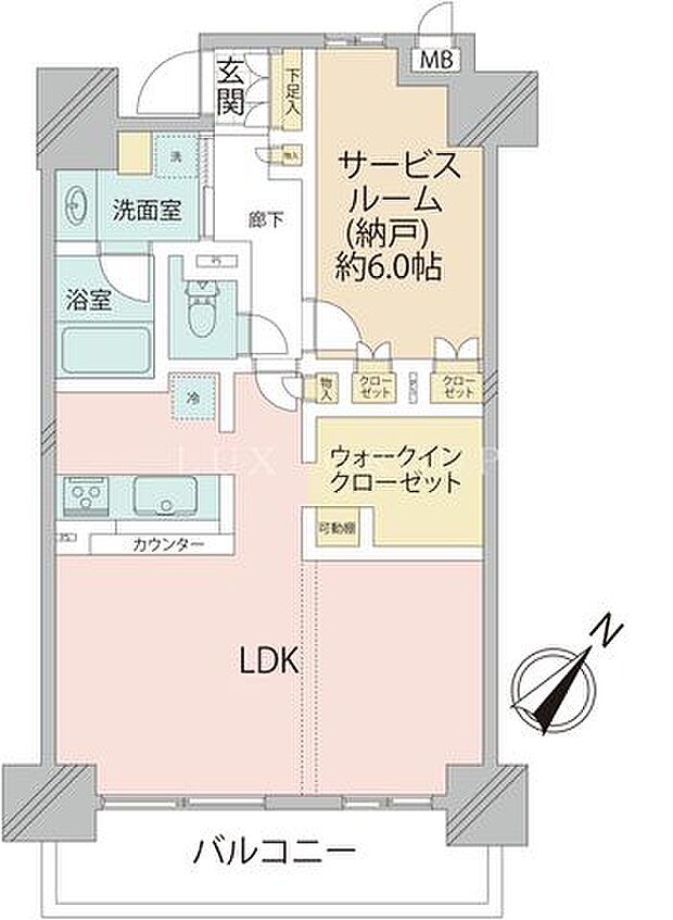 ラング・タワー豊田(1R) 6階の間取り図