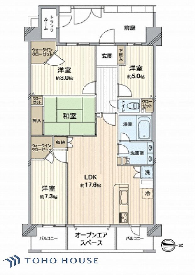 レイディアントシティ横濱カルティエ6(4LDK) 2階の間取り図