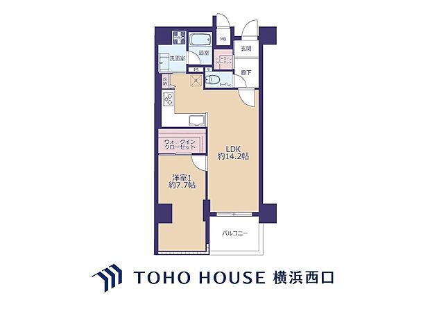 ロワレール横浜本町(1LDK) 7階の間取り図