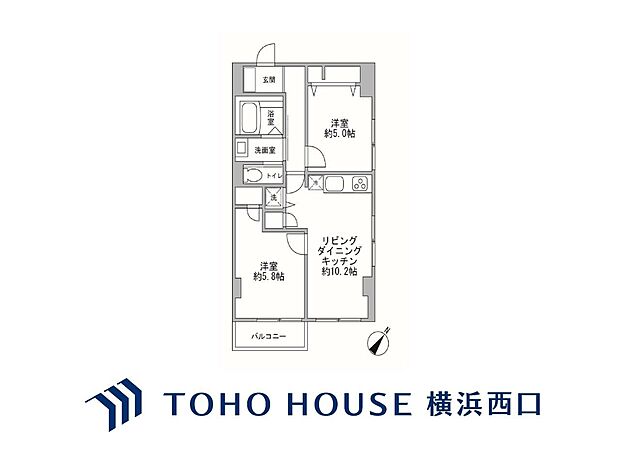 ビレッタ横浜(2LDK) 3階の間取り図