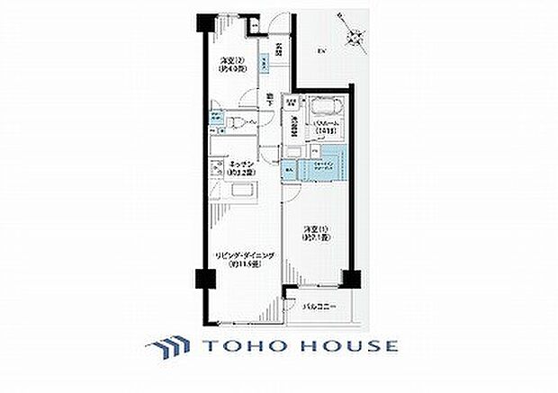 横浜妙蓮寺シティハウス(2LDK) 5階の間取り図