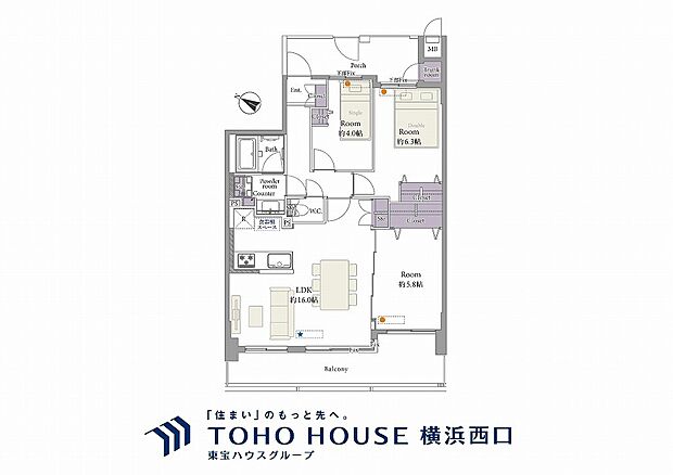 ナイスステージ洋光台ヒルサイドアベニュー(3LDK) 5階の間取り図