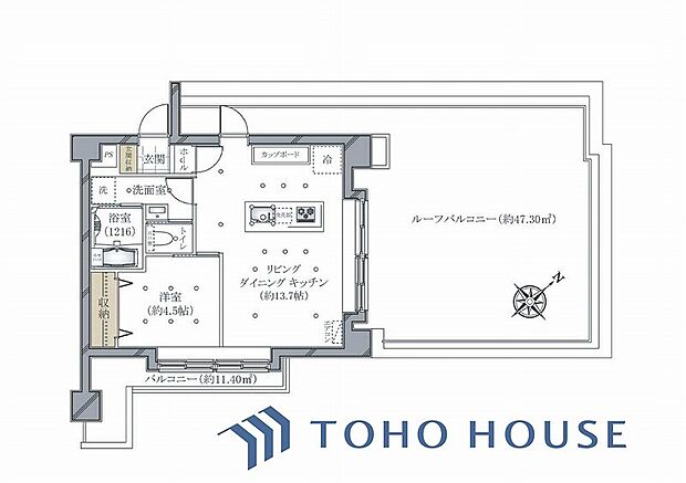 エスペランサ城郷(1LDK) 4階の間取り図