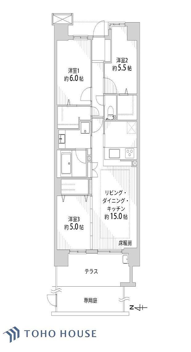 デュオヒルズ横濱北寺尾の間取り