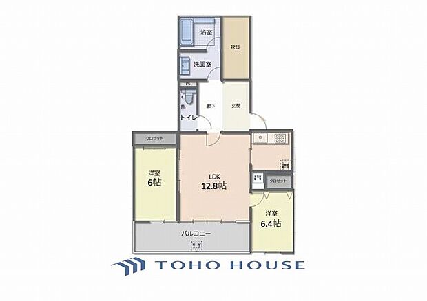 東戸塚ガーデニアイーストヒルズ(2LDK) 3階の間取り図