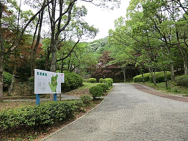 丘陵地の地形と里山の自然を活かした公園です。岡本太郎美術館、日本民家園など文化施設も人気。