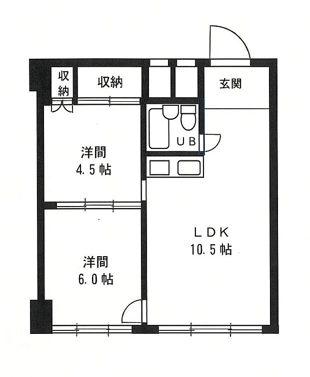 新大阪コーポビアネーズ(2LDK) 4階の間取り図