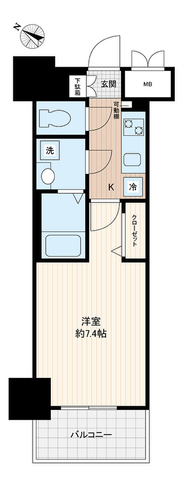 レジュールアッシュ神戸元町(1K) 12階の内観