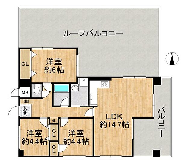 プレシオ野江(3LDK) 9階の間取り図