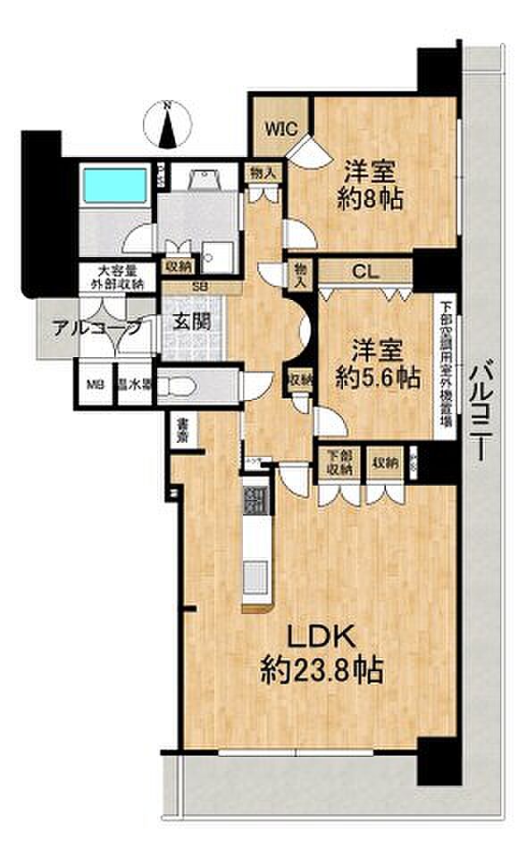 ライオンズマンション大阪スカイタワー(2LDK) 15階の内観